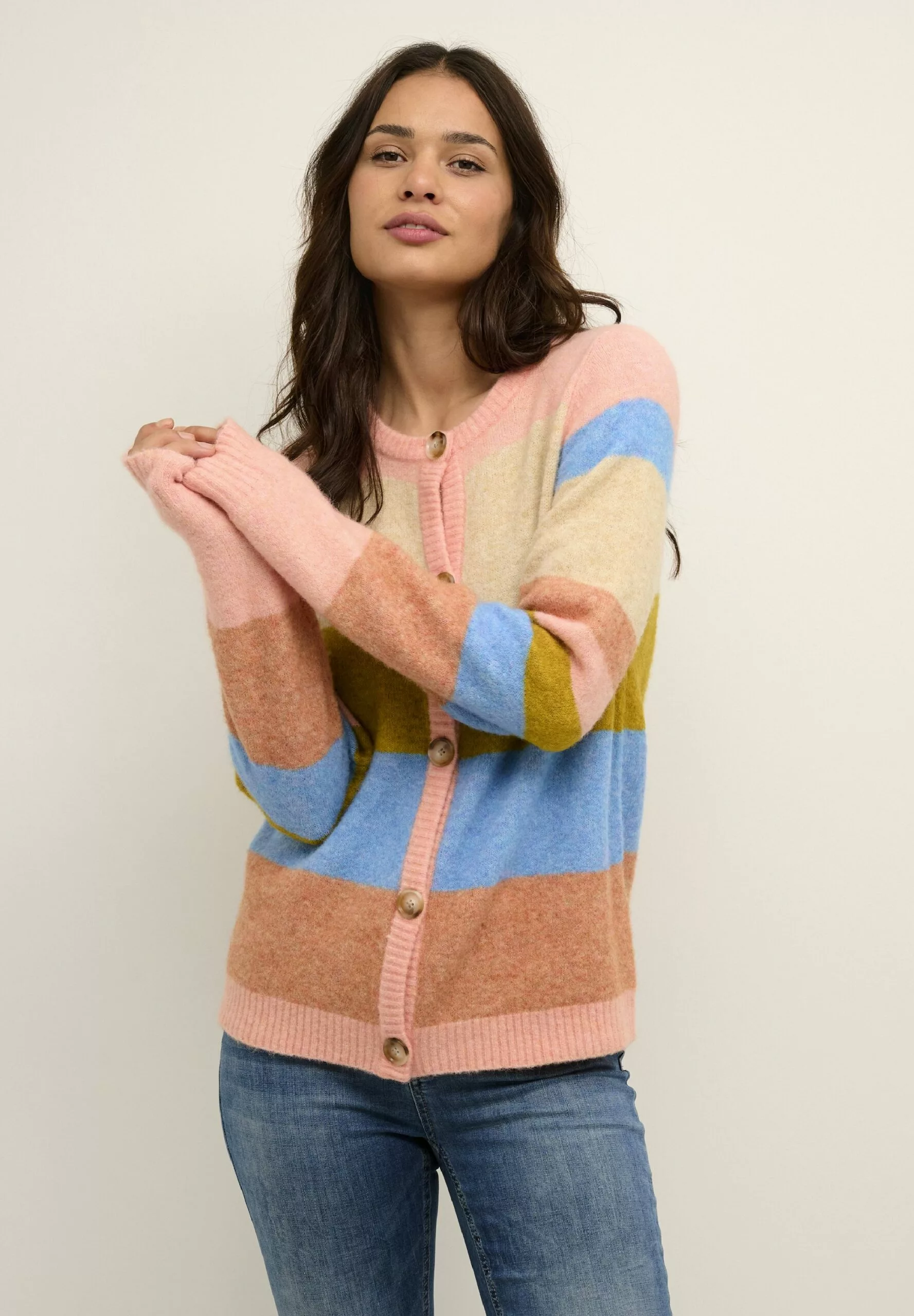 Culture Cuzidsela- Vest - Pale Mauve Stripe Melange