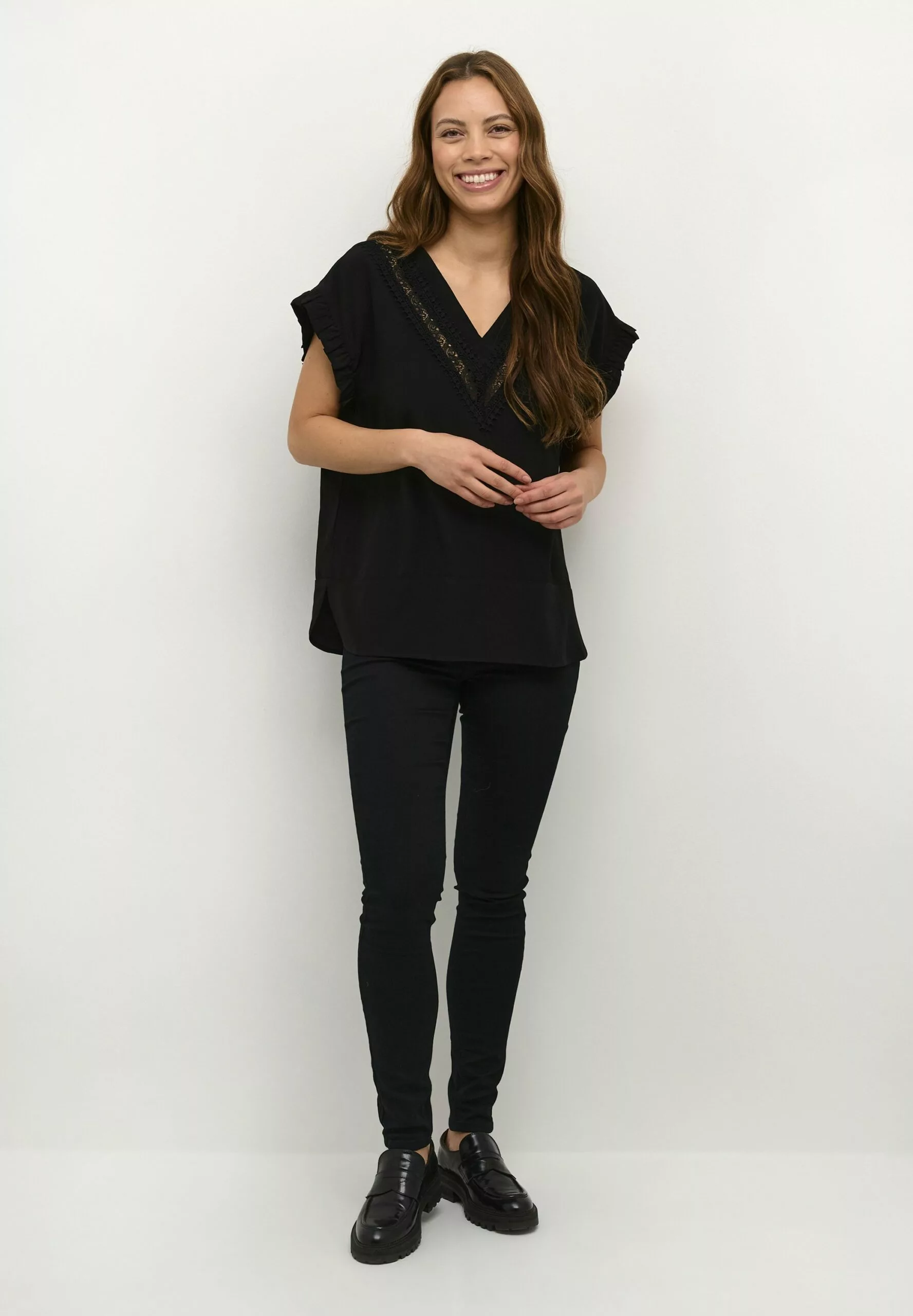 Culture Cutiffany Ss- Blouse - Black - Afbeelding 2