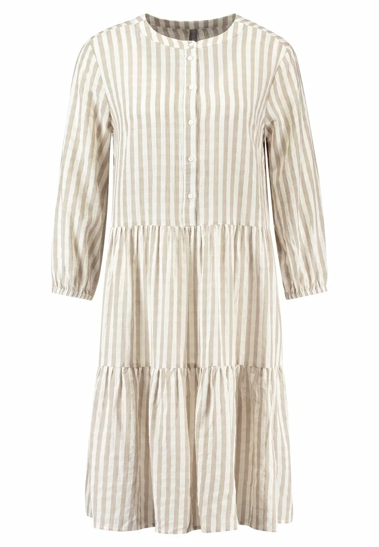 Culture Noor Stripe Dress - Blousejurk - Sand - Afbeelding 5