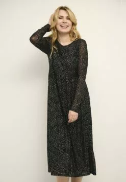 Culture Cumelida - Jurk - Black Silver Dot