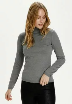 Culture Annemarie Roll Neck - Trui - Mid Grey Melange