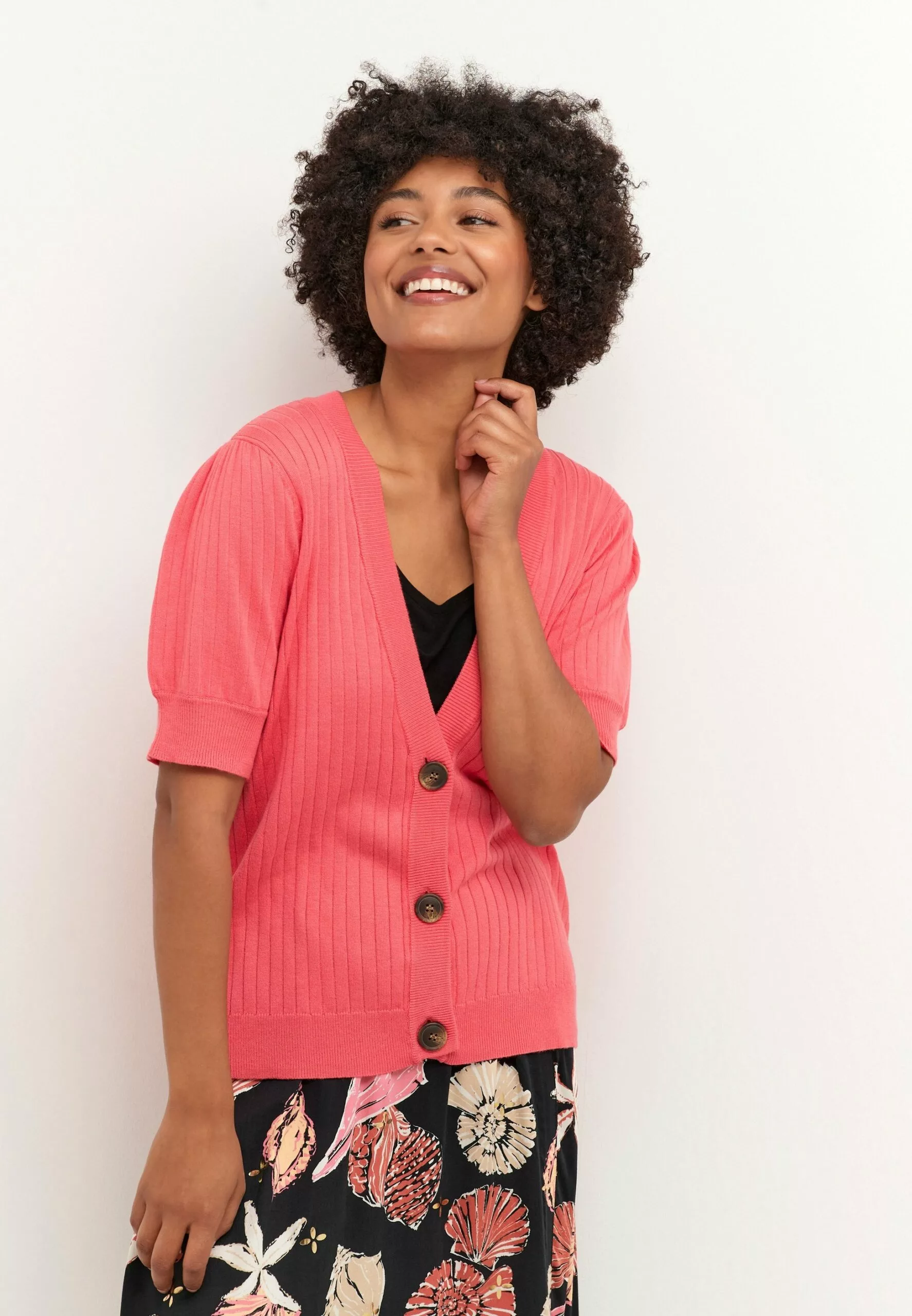 Culture Cuannemarie - Vest - Sun Kissed Coral Melange