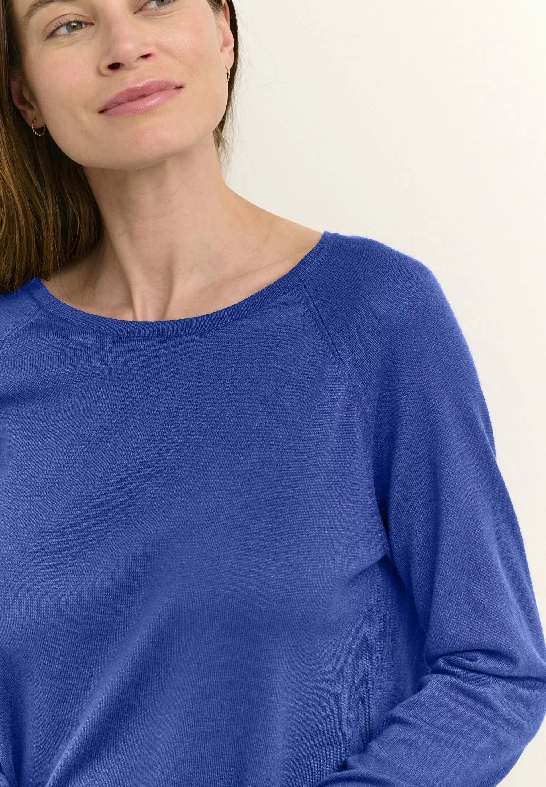 Culture Annemarie Solid- Trui - Dazzling Blue Melange - Afbeelding 4