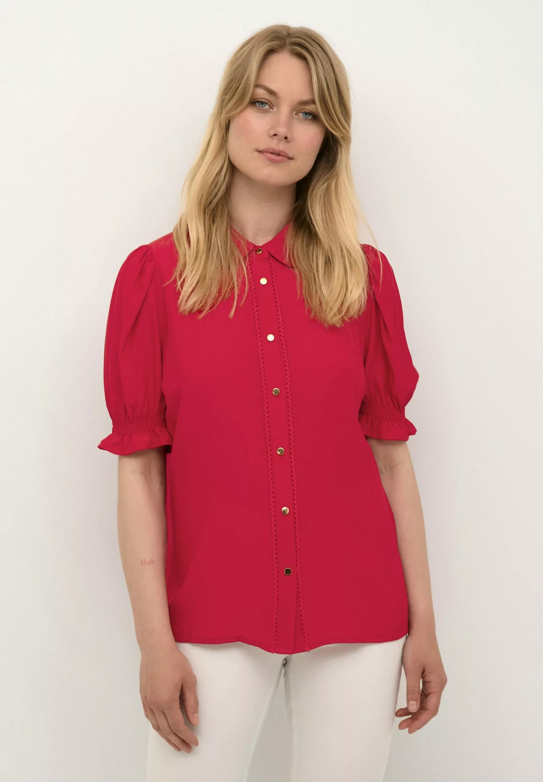 Culture Cuasmine Ss- Overhemdblouse - Fiery Red