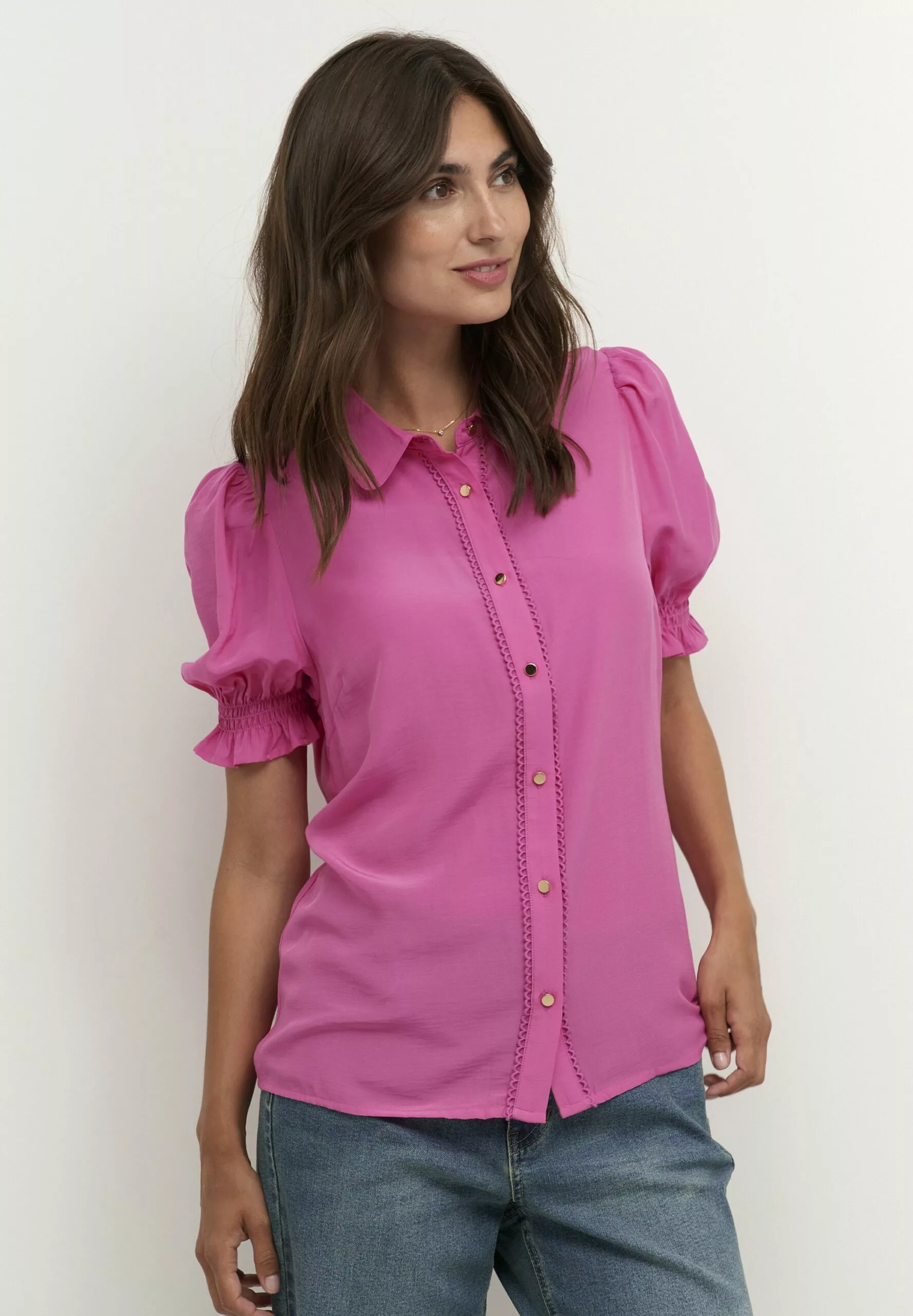 Culture Cuasmine Ss- Overhemdblouse - Fuchsia Pink