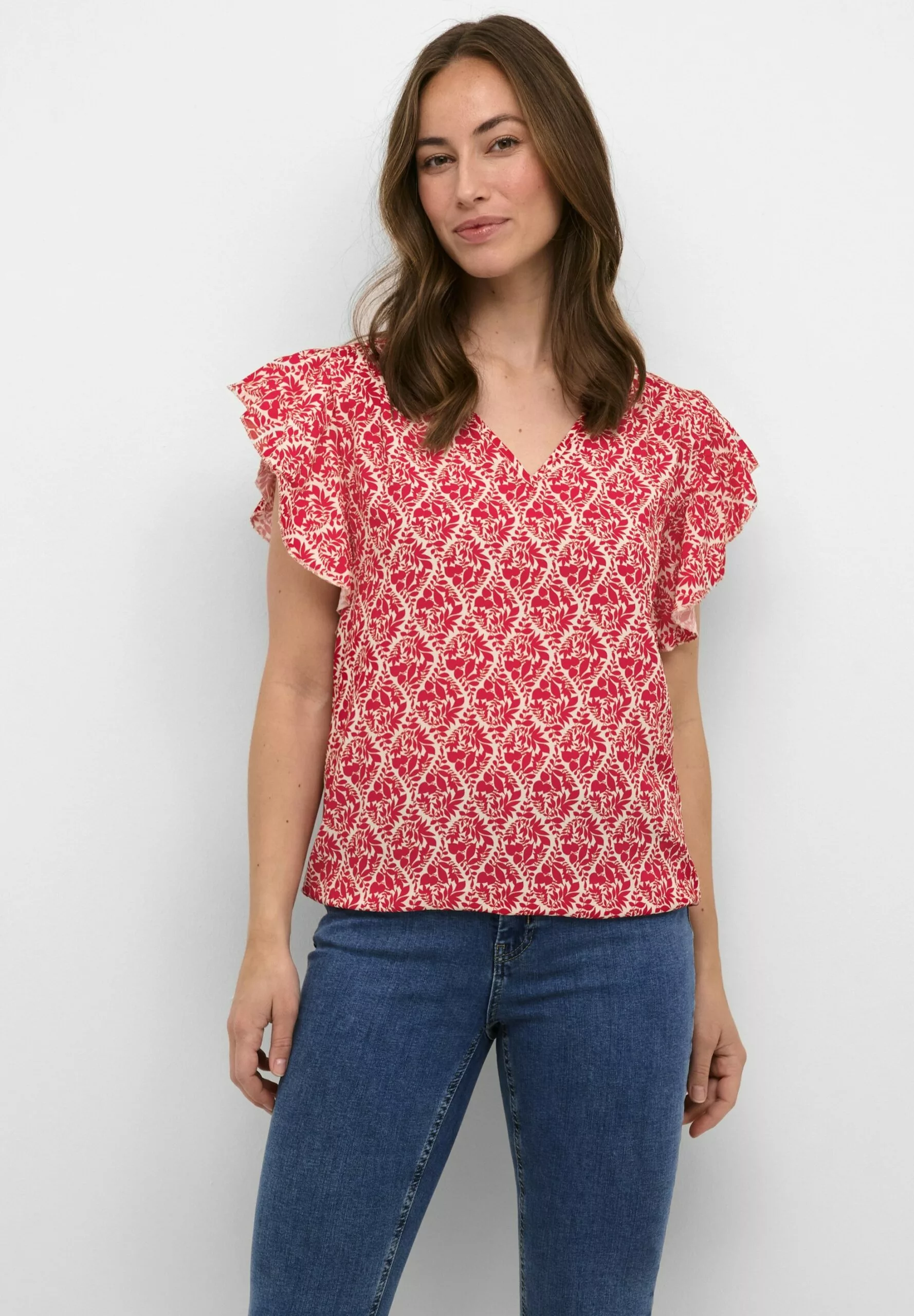 Culture Cuanett Capsleeve - Blouse - Red Paisley