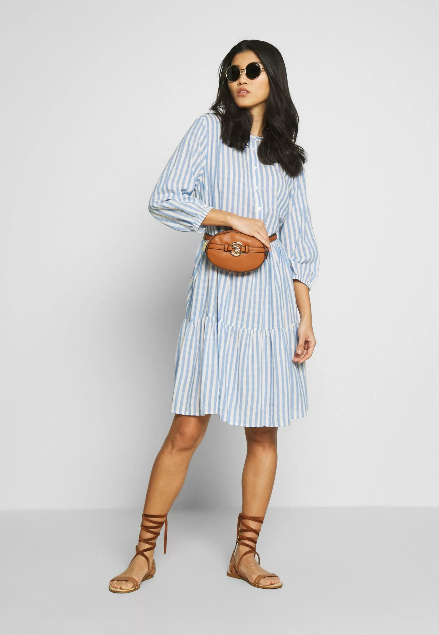 Culture Noor Stripe Dress - Blousejurk - Mazarine Blue - Afbeelding 2