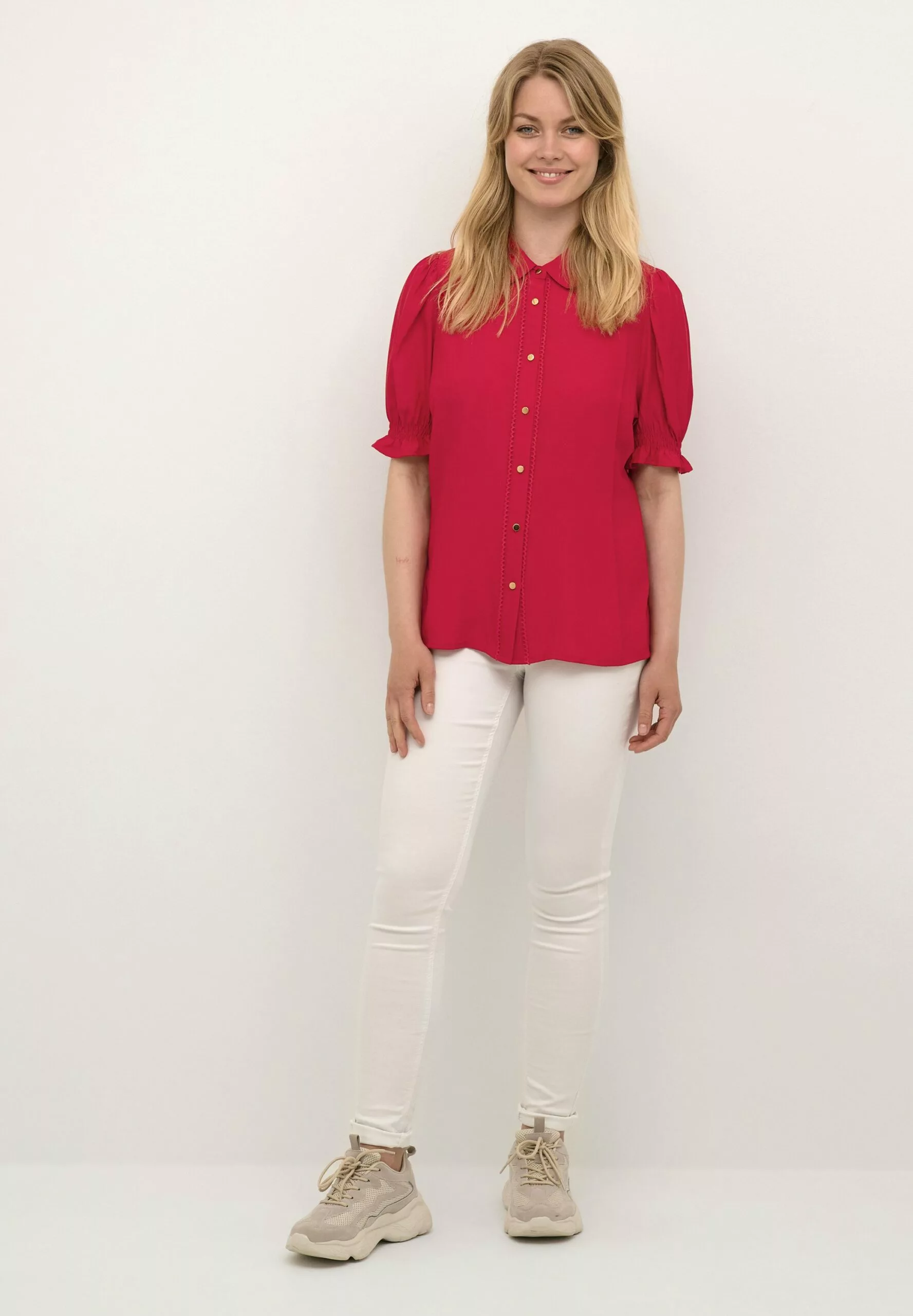 Culture Cuasmine Ss- Overhemdblouse - Fiery Red - Afbeelding 2