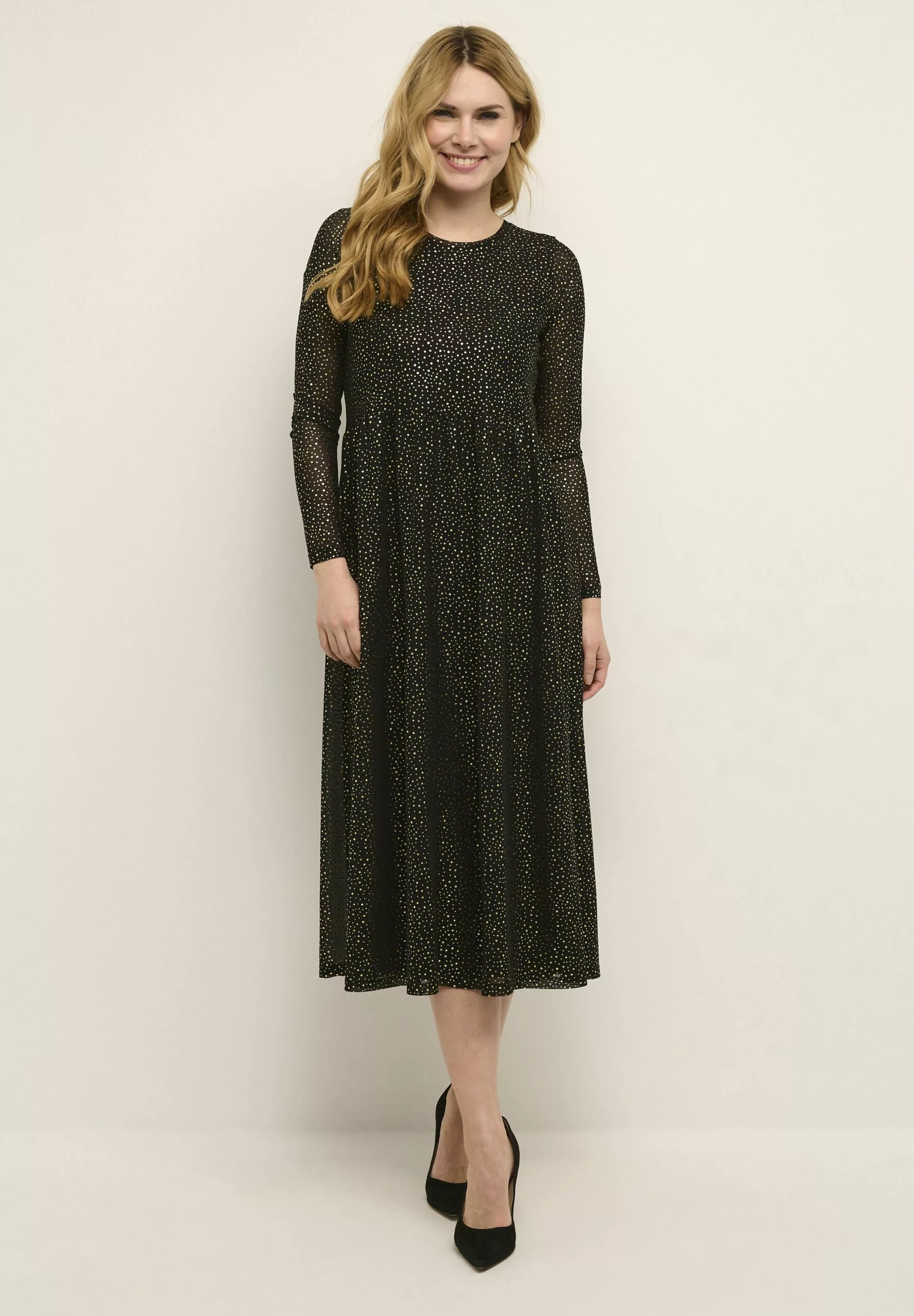 Culture Cumelida - Jurk - Black Gold Dot