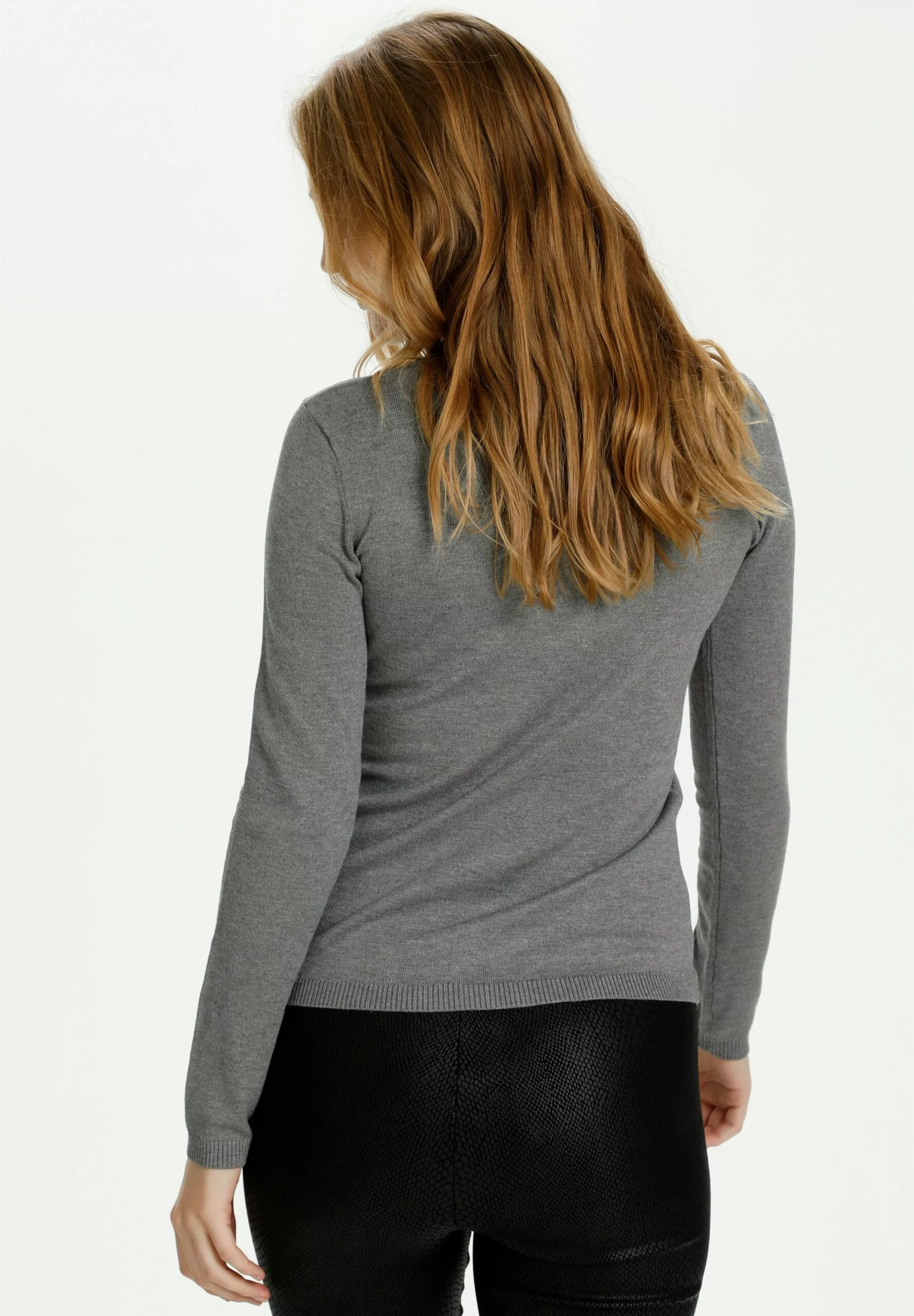 Culture Annemarie Roll Neck - Trui - Mid Grey Melange - Afbeelding 3