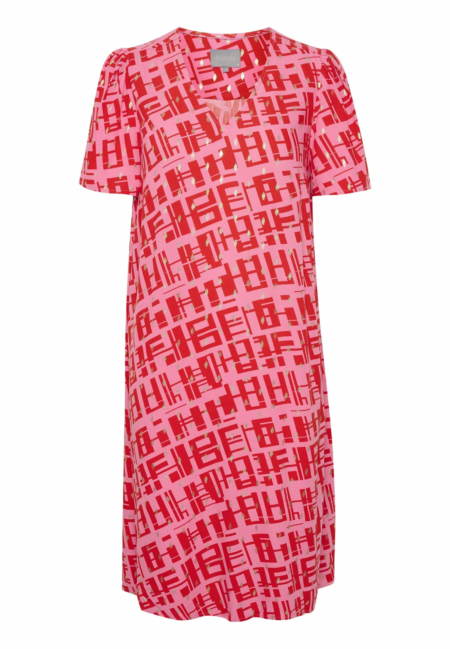 Culture Cuteresa- Jurk - Fuchsia Pink W Foil - Afbeelding 5