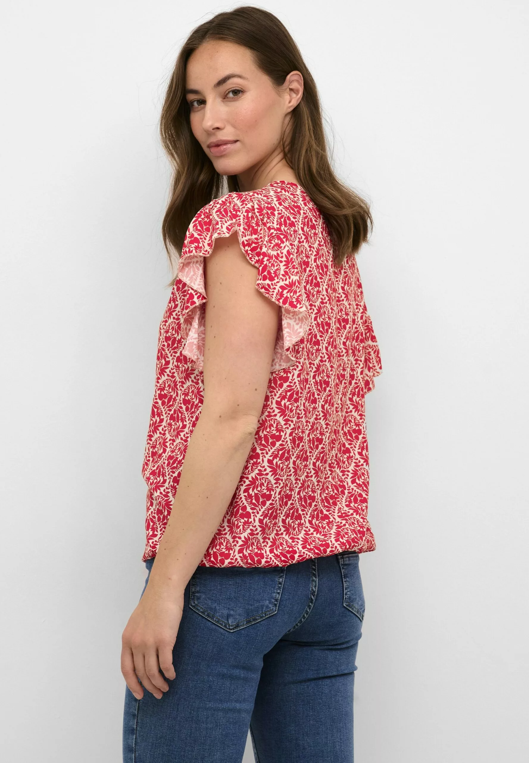 Culture Cuanett Capsleeve - Blouse - Red Paisley - Afbeelding 3