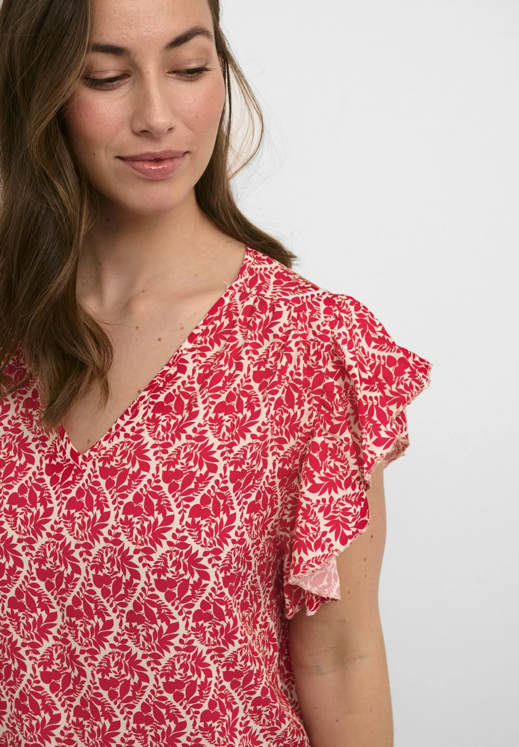 Culture Cuanett Capsleeve - Blouse - Red Paisley - Afbeelding 4