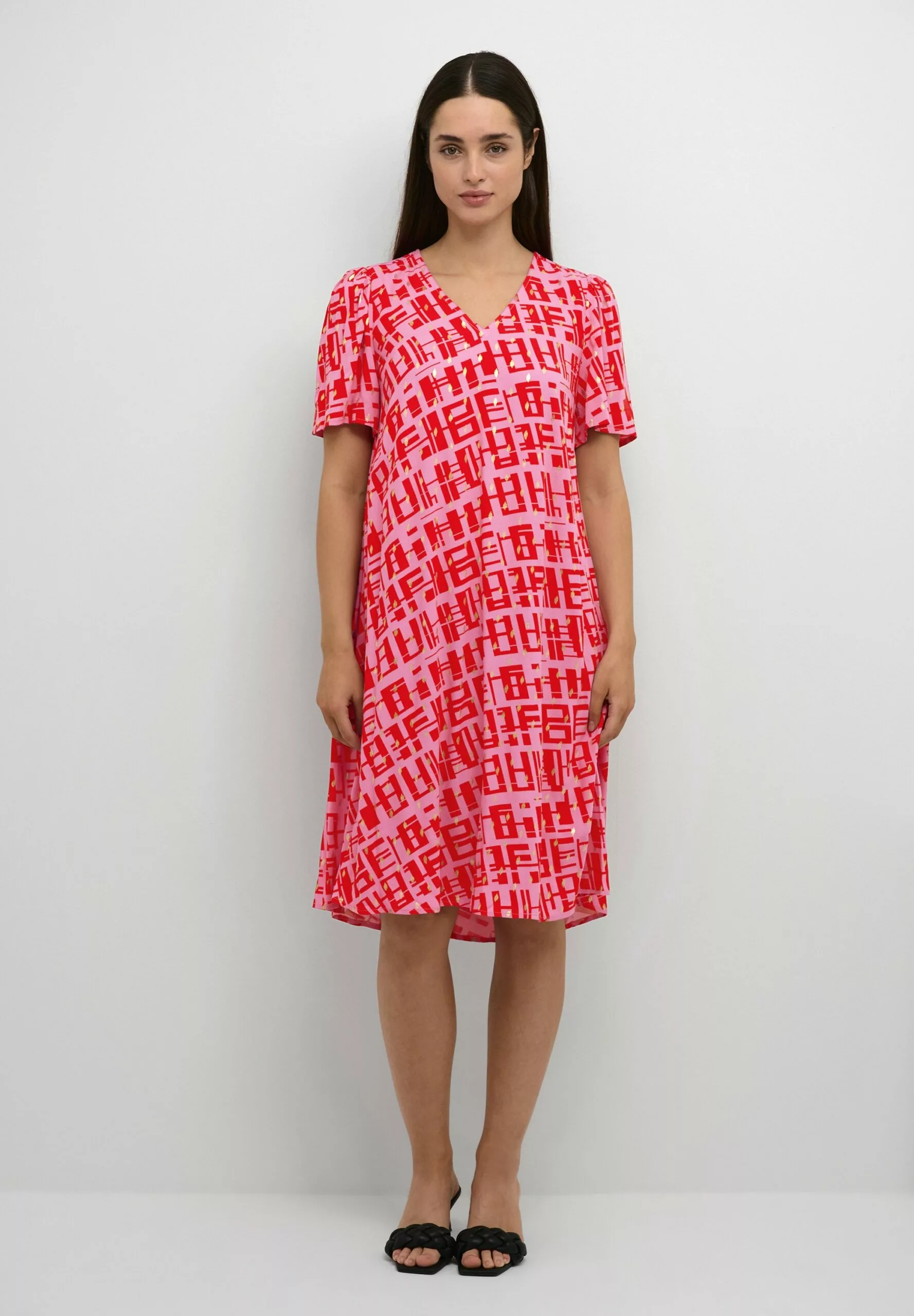 Culture Cuteresa- Jurk - Fuchsia Pink W Foil - Afbeelding 2