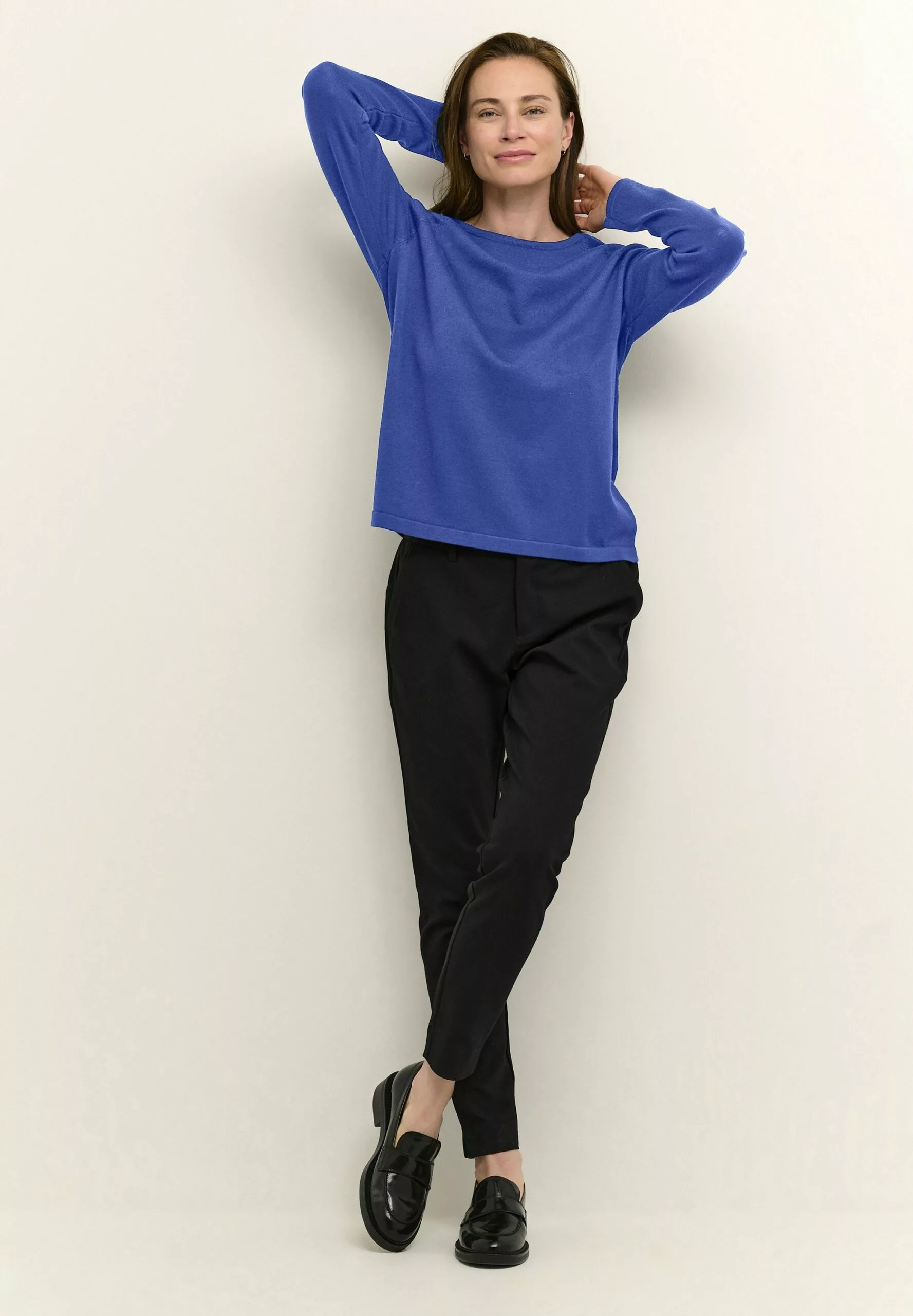 Culture Annemarie Solid- Trui - Dazzling Blue Melange - Afbeelding 2