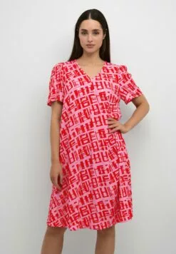 Culture Cuteresa- Jurk - Fuchsia Pink W Foil