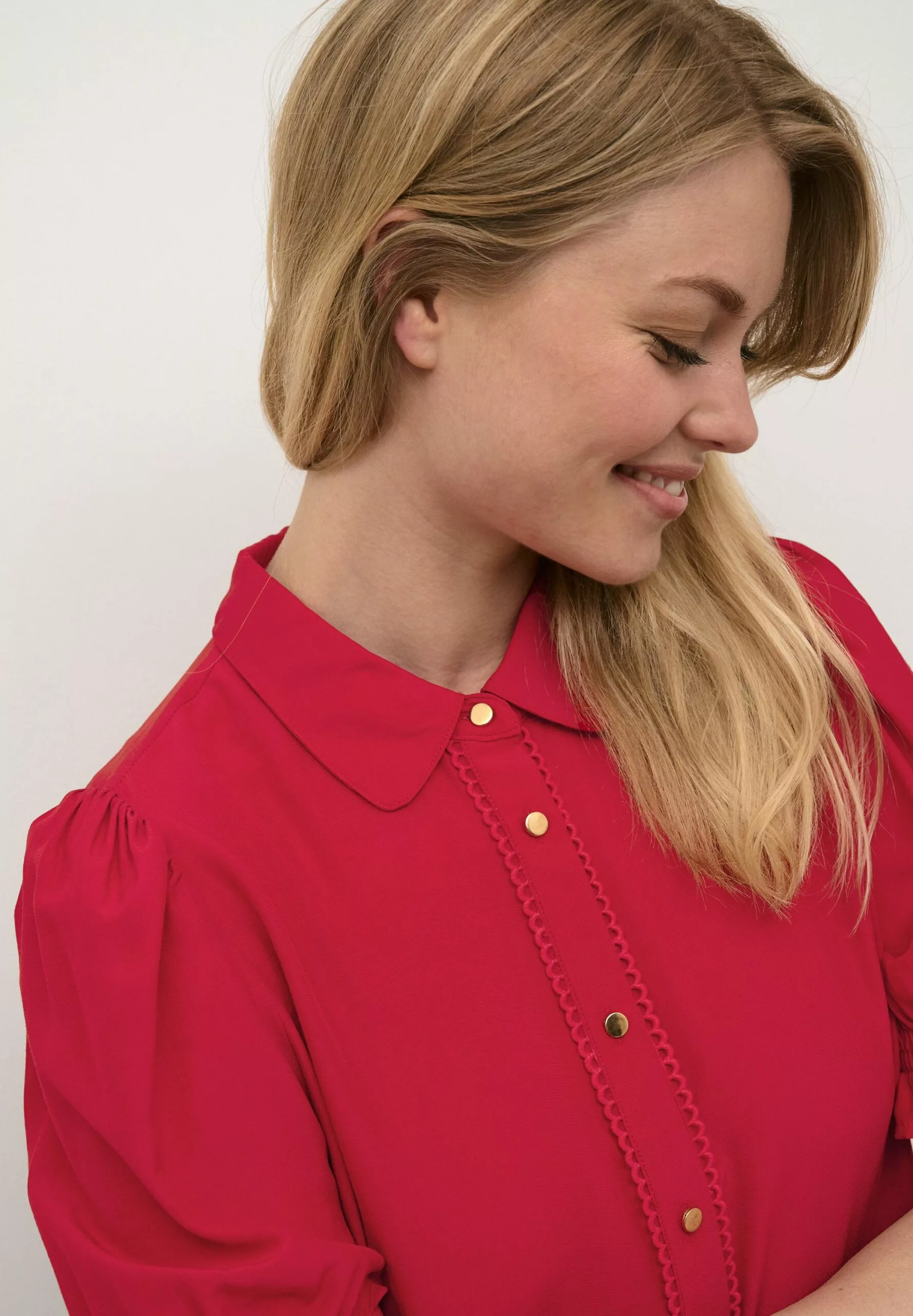 Culture Cuasmine Ss- Overhemdblouse - Fiery Red - Afbeelding 4