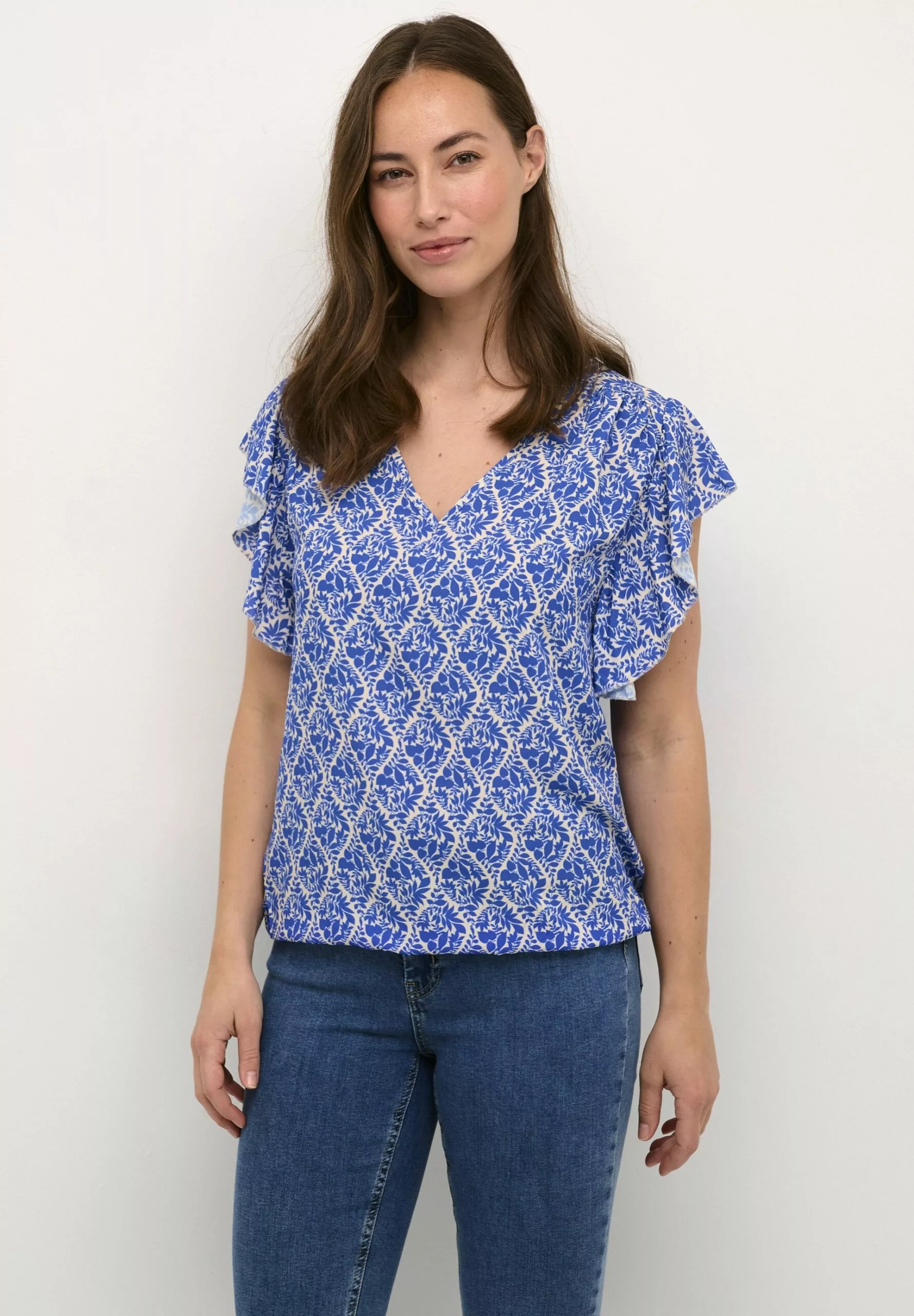 Culture Cuanett Capsleeve - Blouse - Blue Paisley