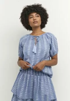 Culture Cuadriette Ss - Blouse - Ultramarine