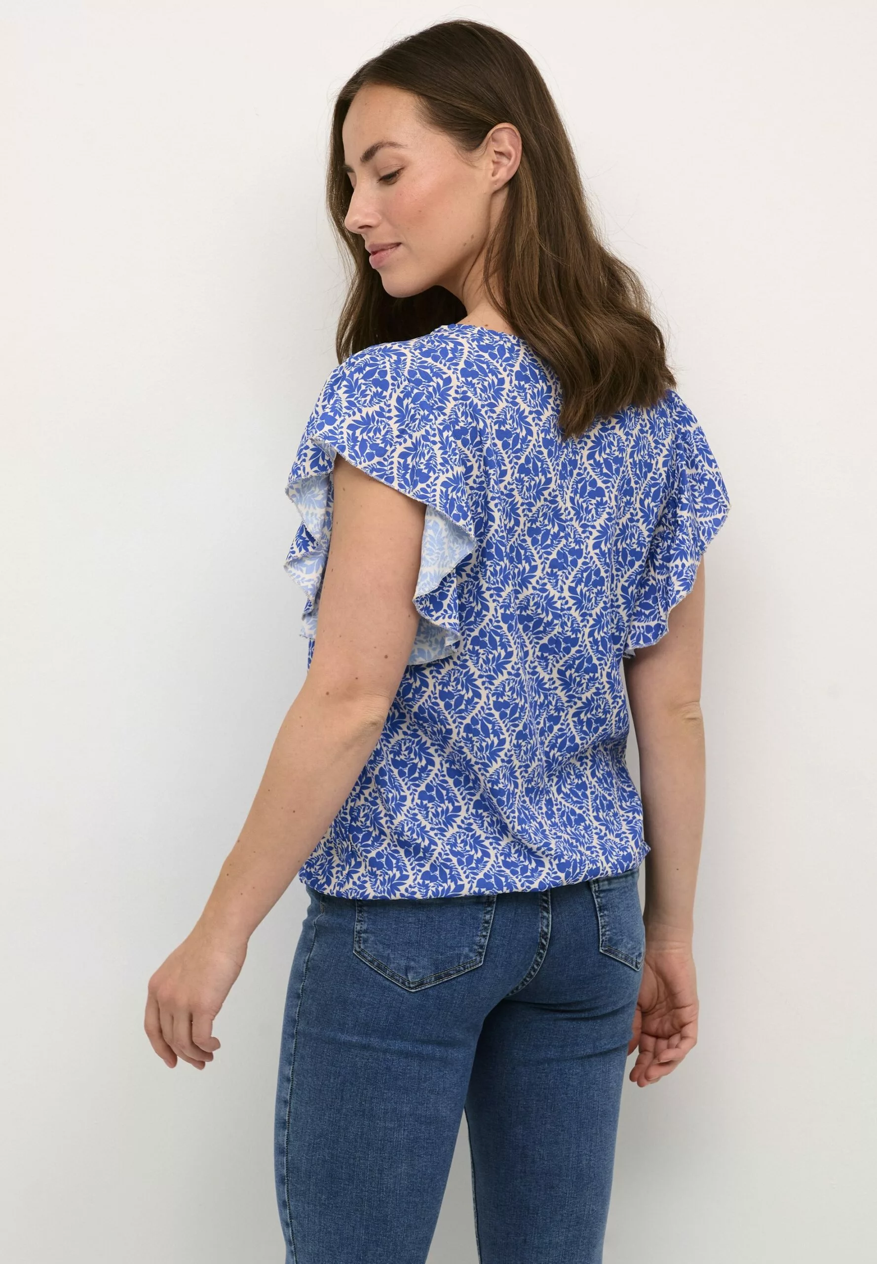 Culture Cuanett Capsleeve - Blouse - Blue Paisley - Afbeelding 3