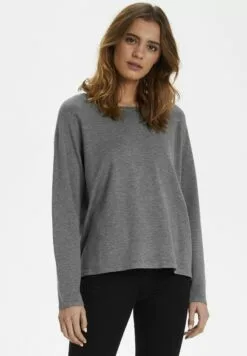 Culture Annemarie Solid- Trui - Mid Grey Melange