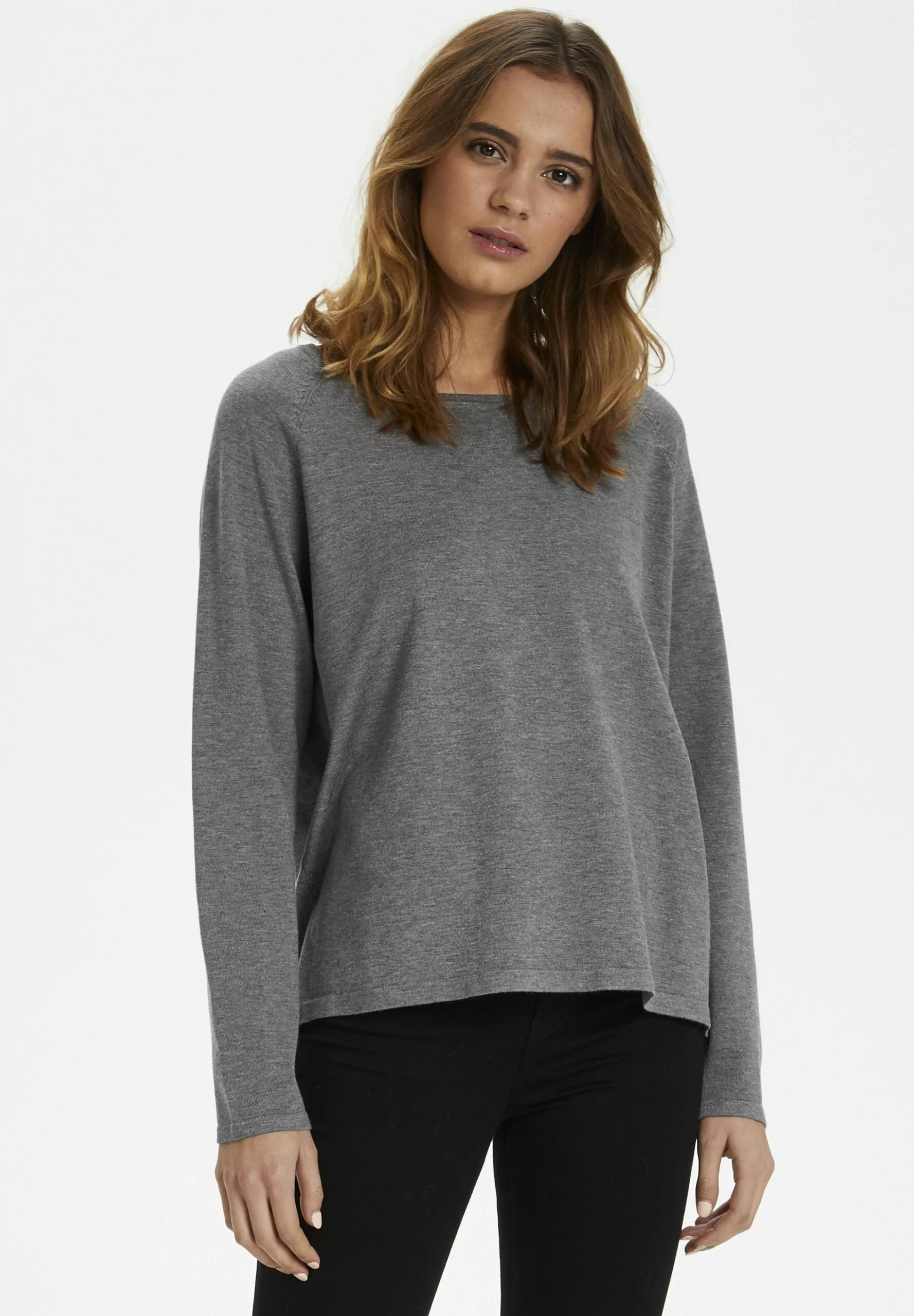 Culture Annemarie Solid- Trui - Mid Grey Melange