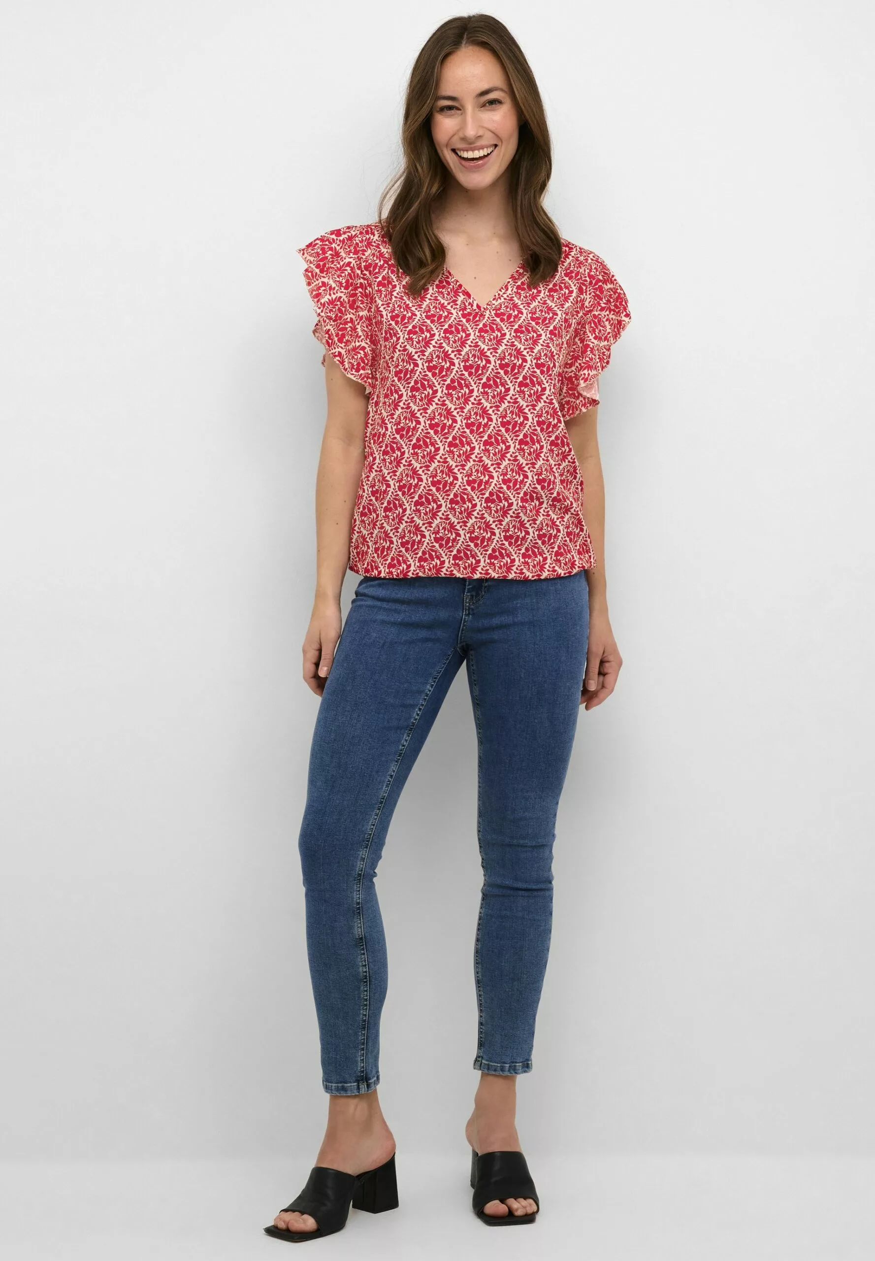 Culture Cuanett Capsleeve - Blouse - Red Paisley - Afbeelding 2