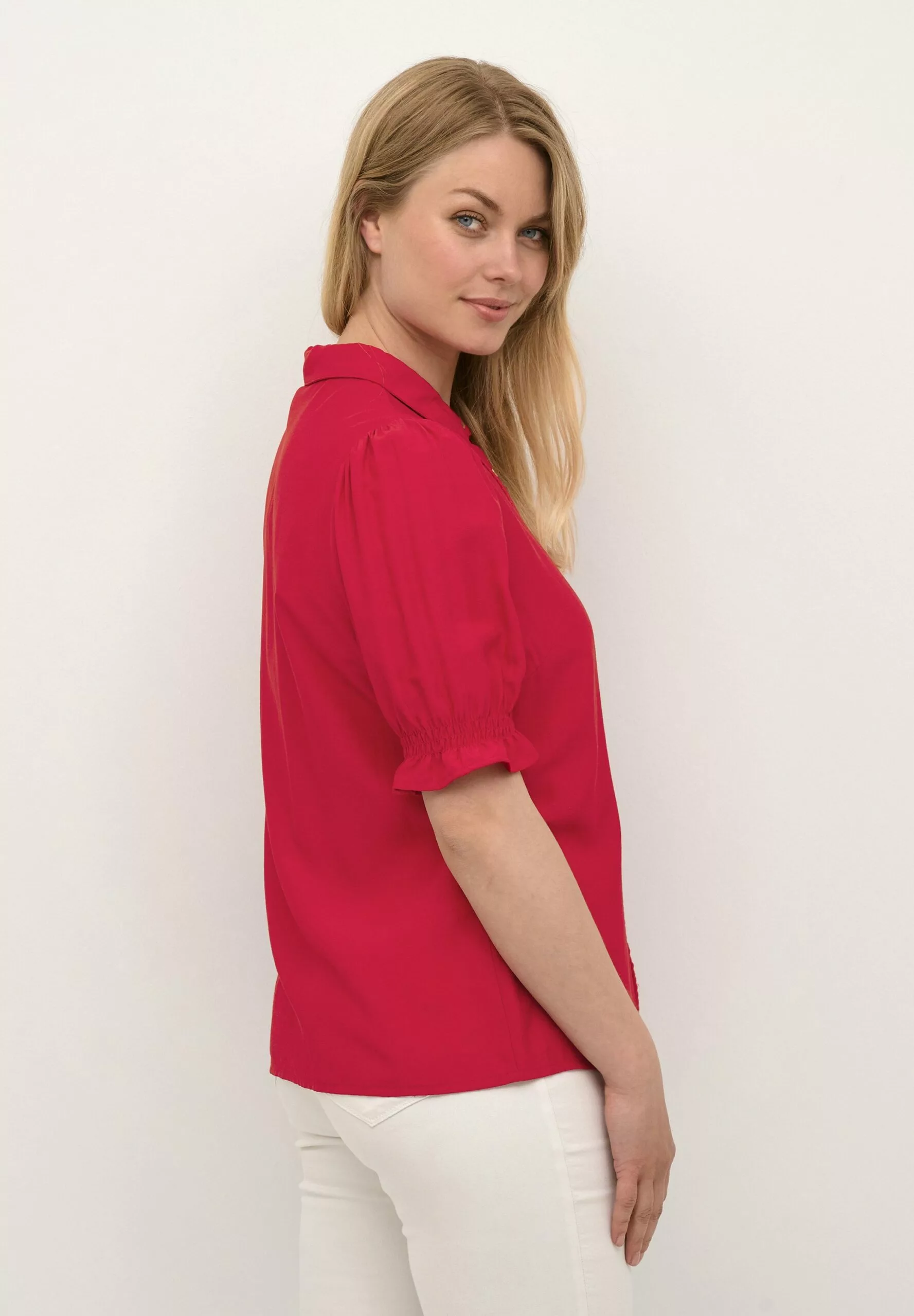 Culture Cuasmine Ss- Overhemdblouse - Fiery Red - Afbeelding 3