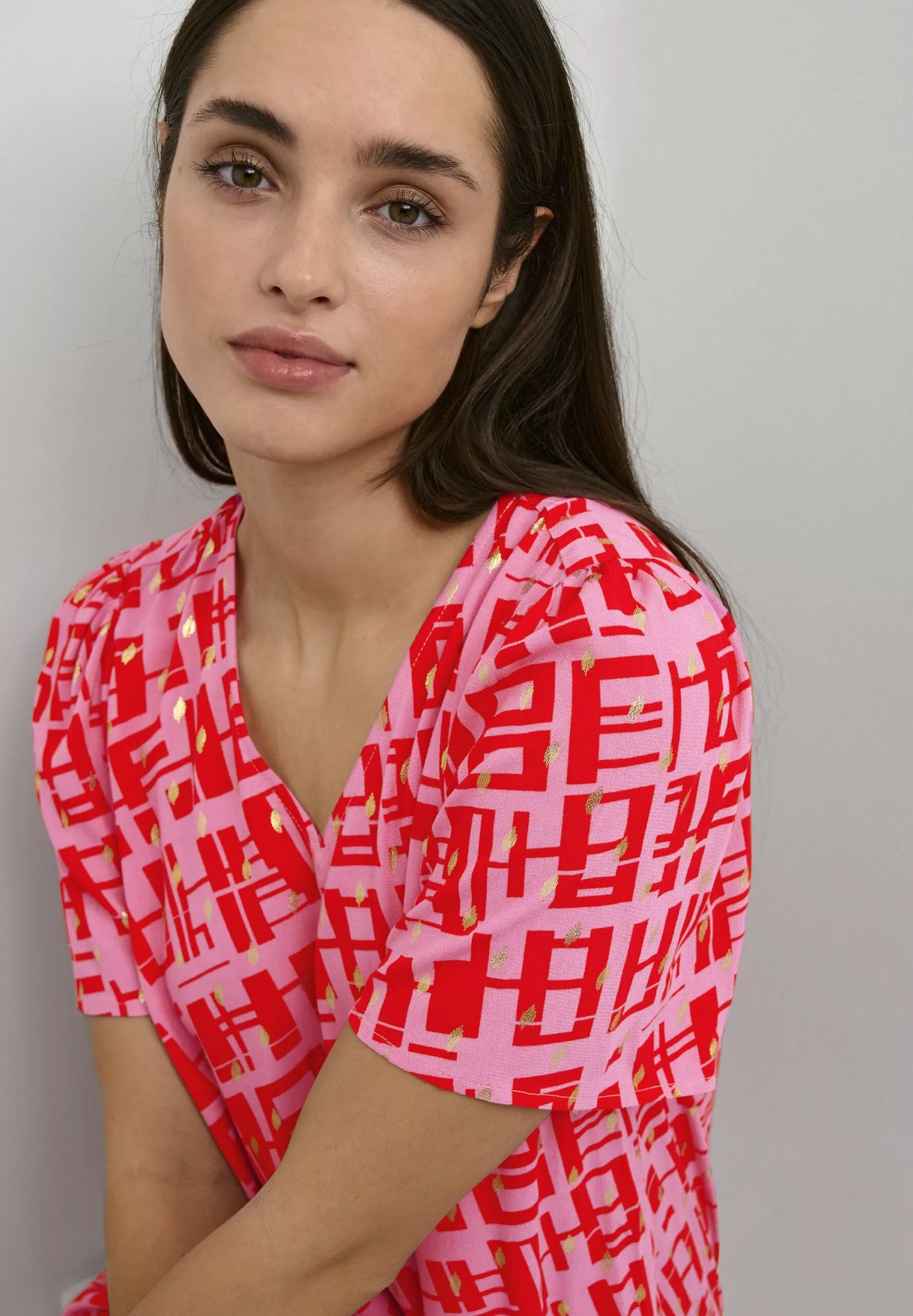 Culture Cuteresa- Jurk - Fuchsia Pink W Foil - Afbeelding 4