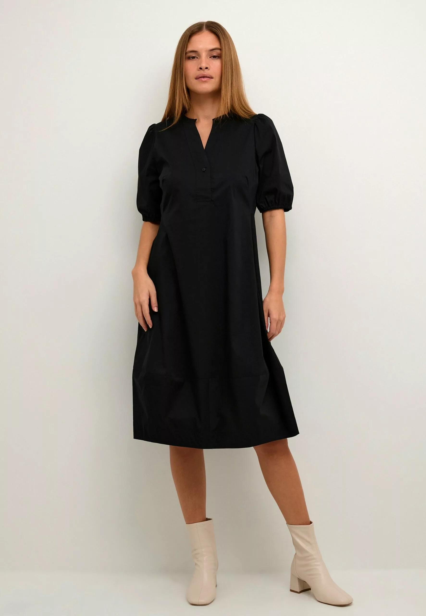 Culture Antoinett Ss Placket - Jurk - Black - Afbeelding 2