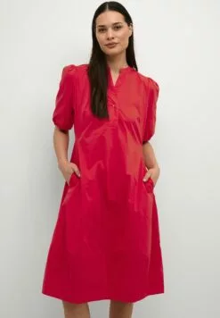 Culture Antoinett Ss Placket - Jurk - Fiery Red