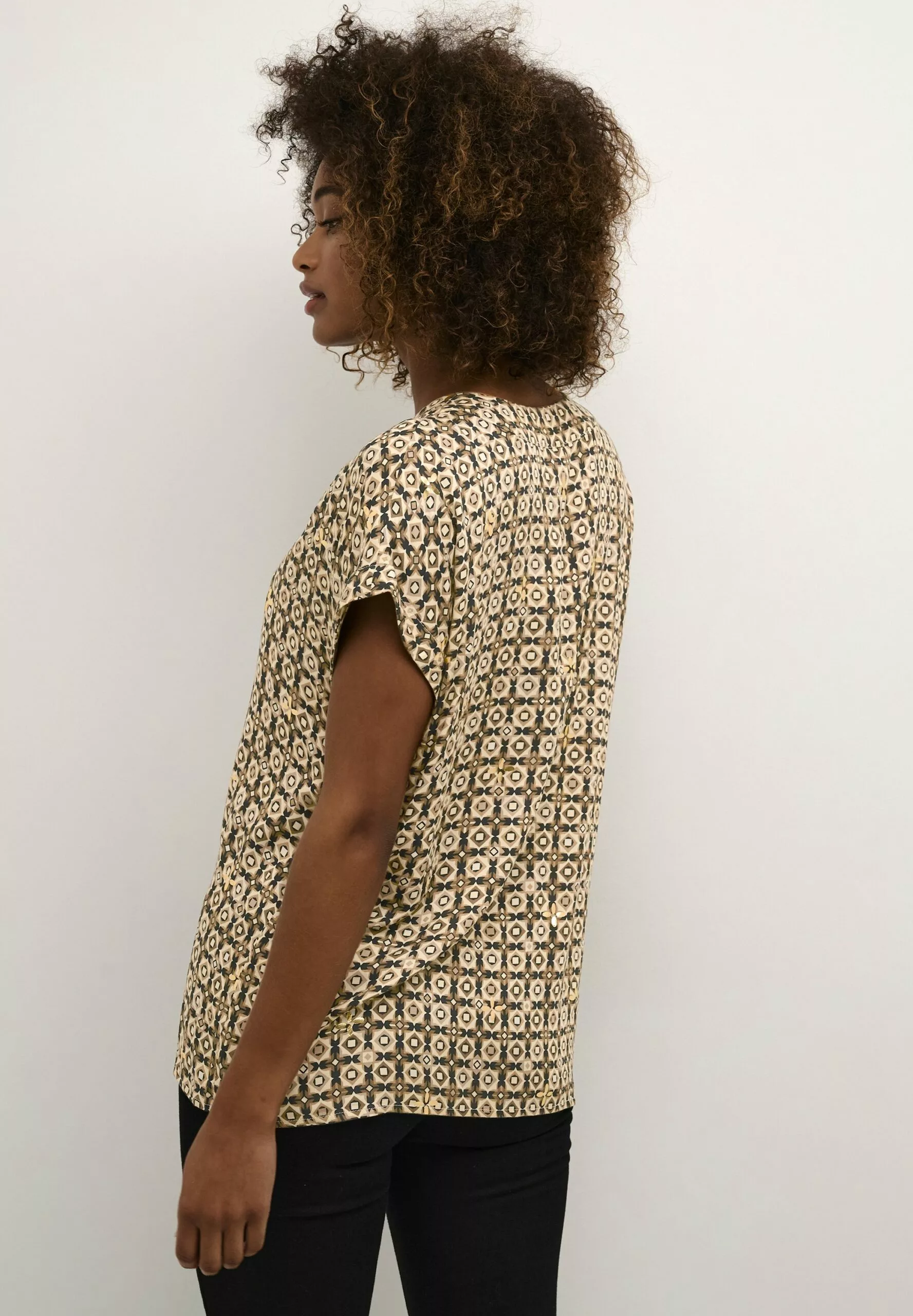 Culture Cutila Capsleeve - Blouse - Dune W Foil - Afbeelding 3