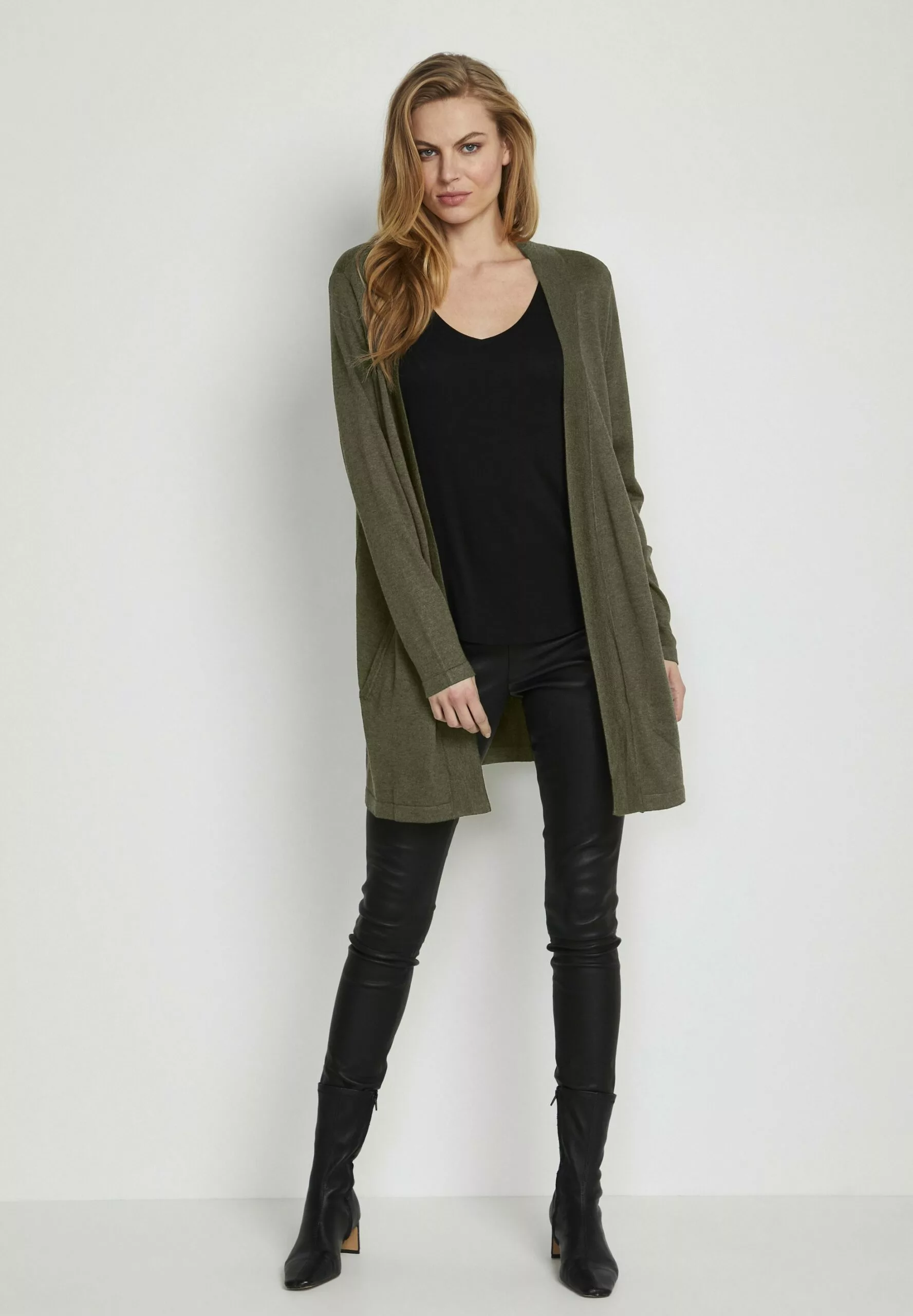 Culture Cuannemarie Long - Vest - Olive Night Melange - Afbeelding 2