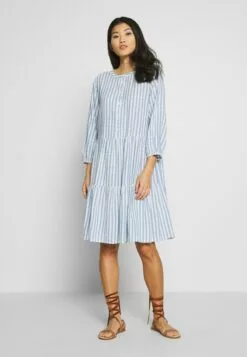 Culture Noor Stripe Dress - Blousejurk - Mazarine Blue