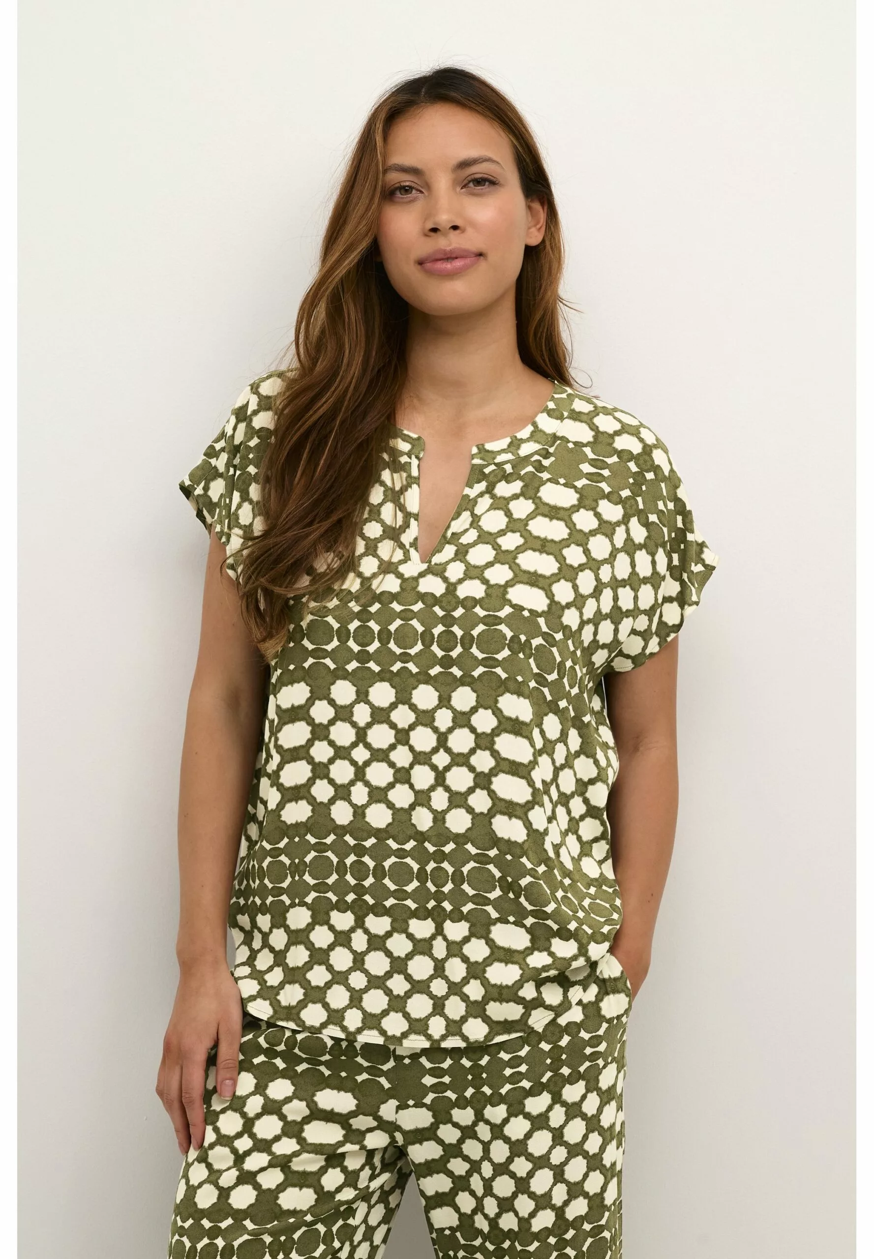 Culture Cusantori Capsleeve - Blouse - Burnt Olive